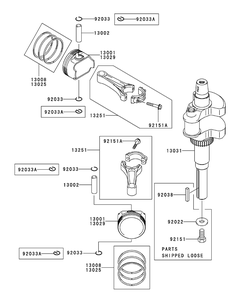 Kawasaki Fh680v-Ds29 Piston And Crankshaft Diagram and Parts List for M48-KW (53AI8CT2050-23HP)(2010) Cub Cadet Lawn Tractor